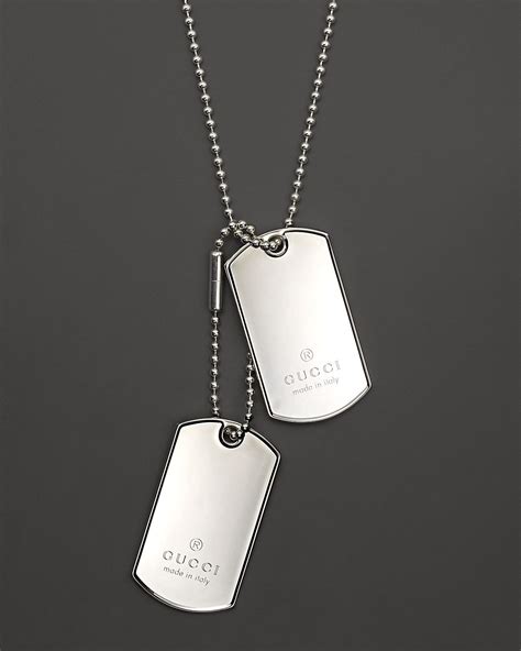 gucci sterling silver signature dogtag necklace|sterling silver dog tag necklace.